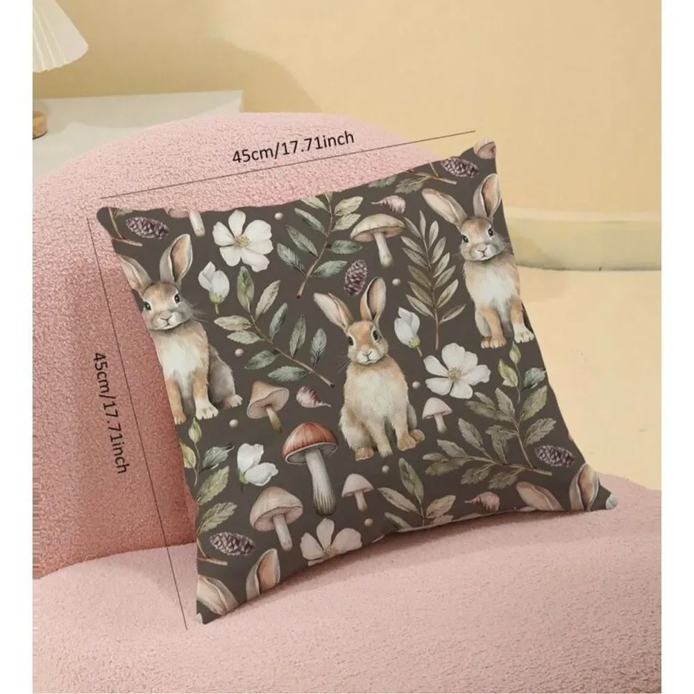 Easter Bunny Fairycore Cottage Whimsicoth Goblin Pillow Cover